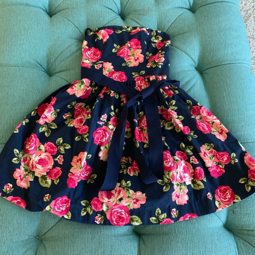 Strapless floral dress